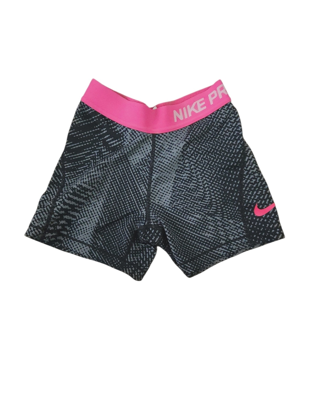 Nike PRO Black & Hot Pink Athletic Compression Shorts KIDS Medium Girls Cheer